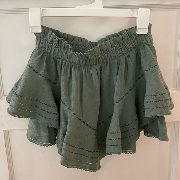 AERIE Rock 'N' Ruffle Palm Green Skort Size XS - Picture 3 of 7